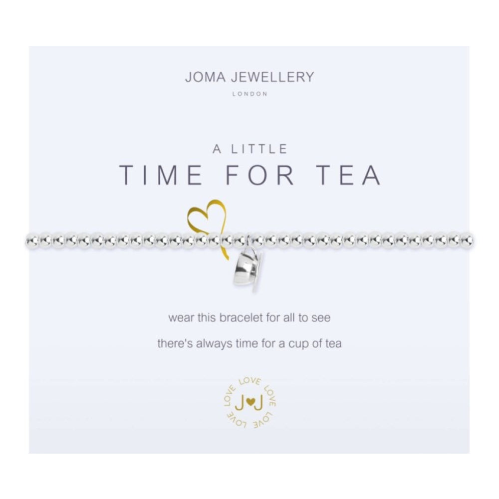 A Little - Time For Tea - Silver Charm - Silver Bracelet - 17.5cm Stretch