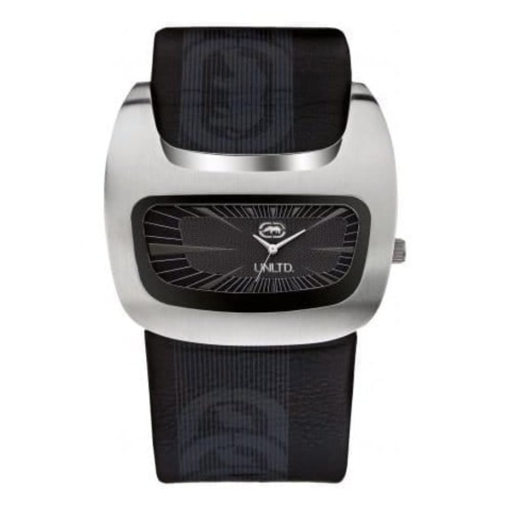Gents The Galactica Black Leather Watch