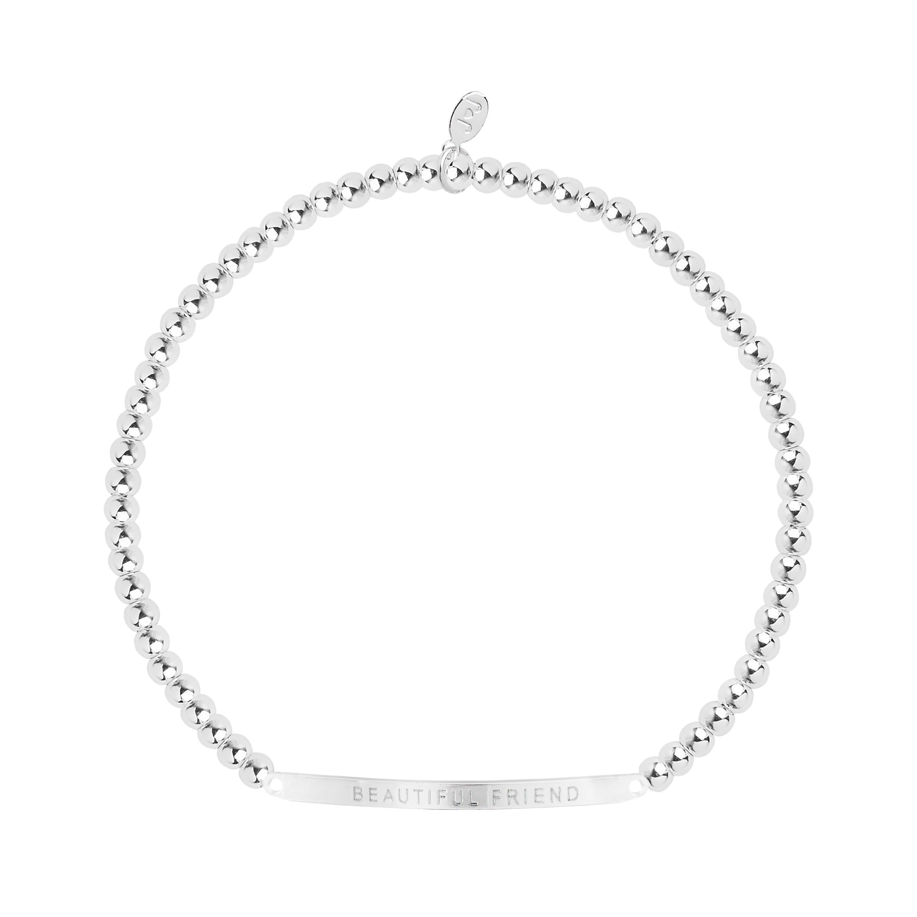Occasion Gift Box | Beautiful Friend | Silver | Set Of 3 Bracelets | 17.5cm Stretch