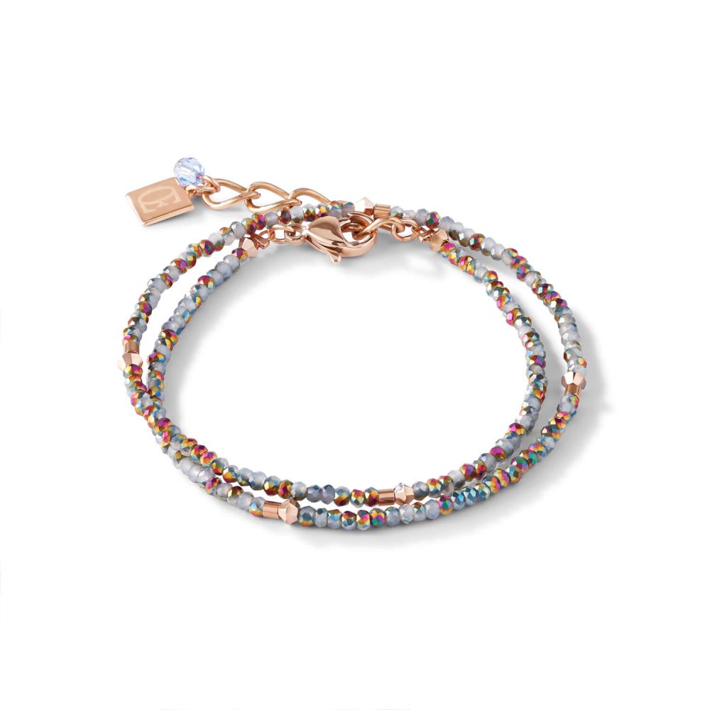 Small Crystal Rose Gold & Light Blue Bracelet