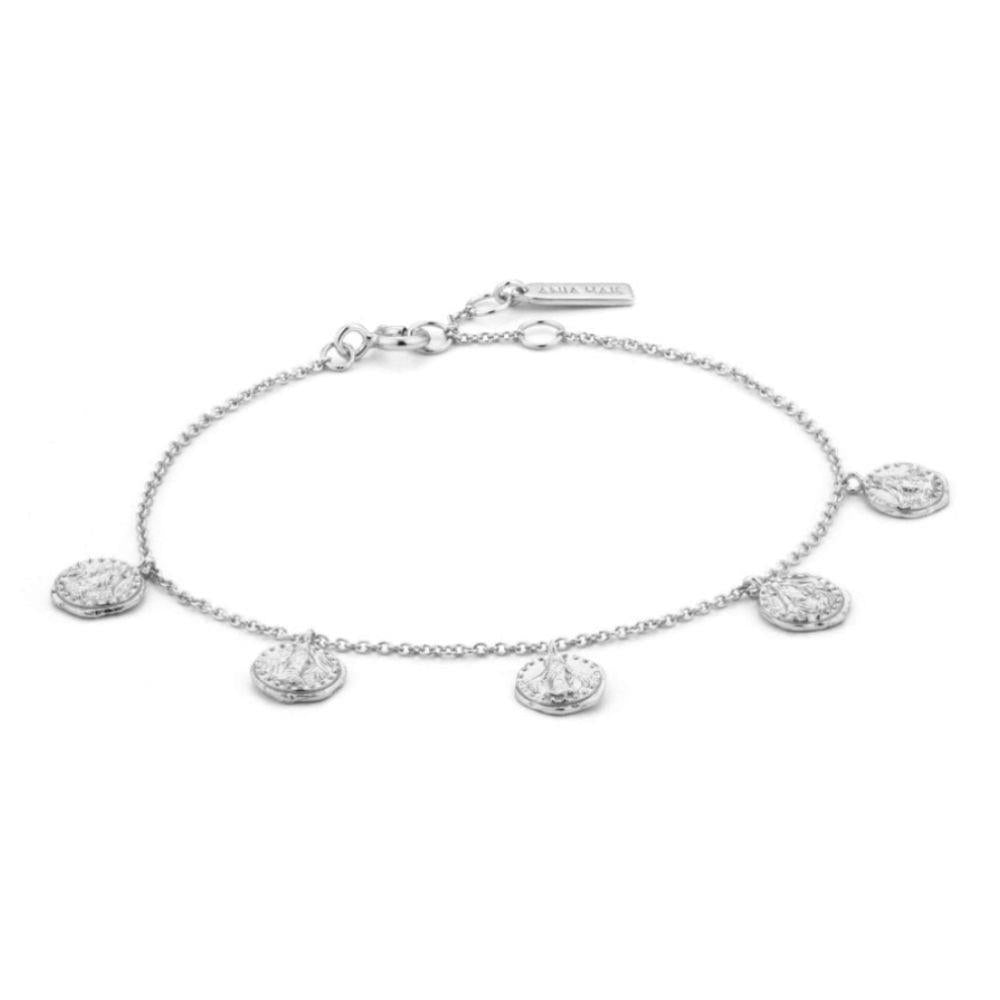 Coins Beaded Bracelet Silver