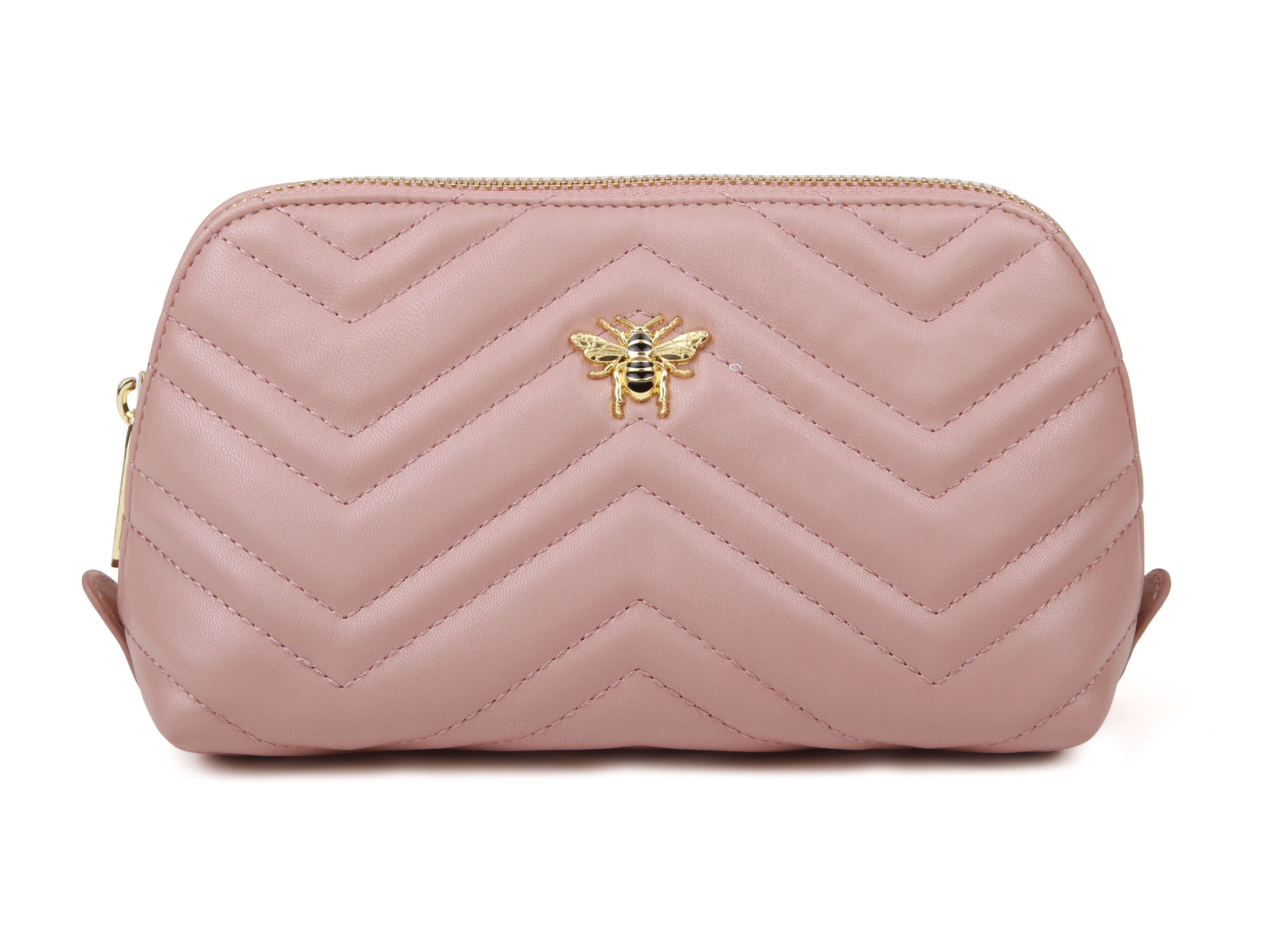 Small Beauty/Makeup Bag Quilted Pink