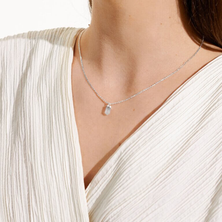 Crystal A Little | Clear Quartz | Silver | Necklace | 46cm + 5cm Extender