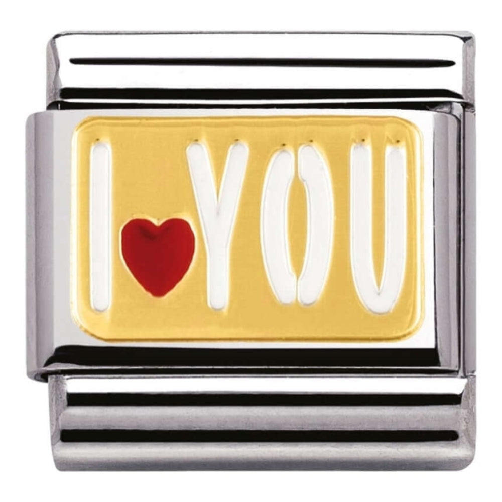 Classic Gold 'I Love You' Link with Love Heart