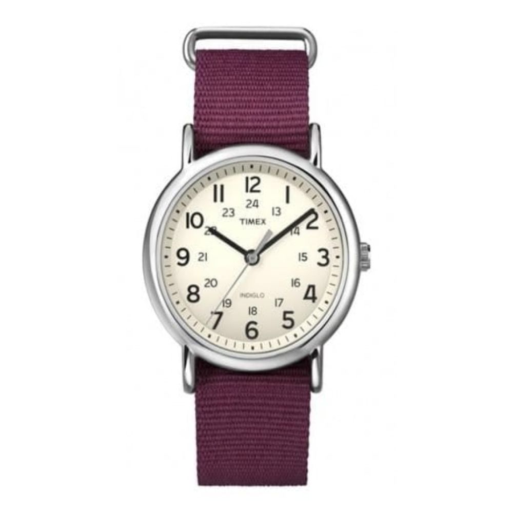 Ladies Weekender Cordovan Red Fabric Watch