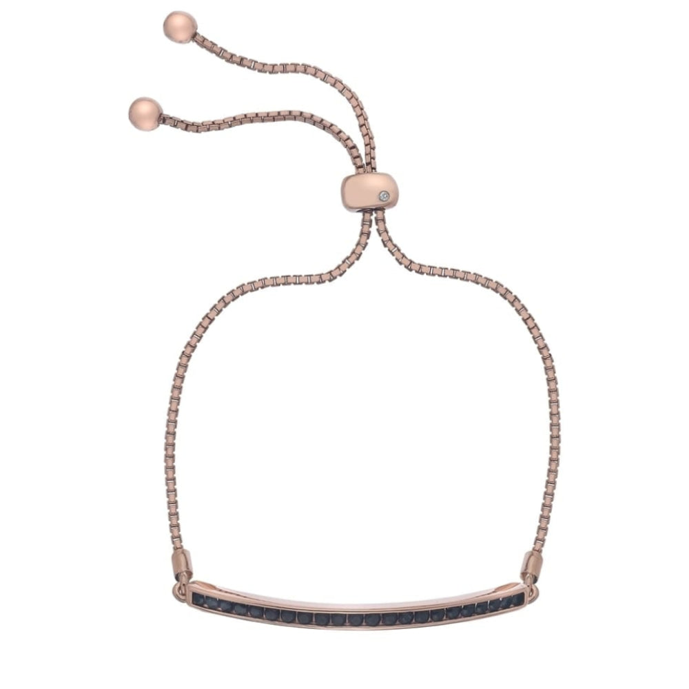 Crystal Rose Gold Plated Bracelet - Black
