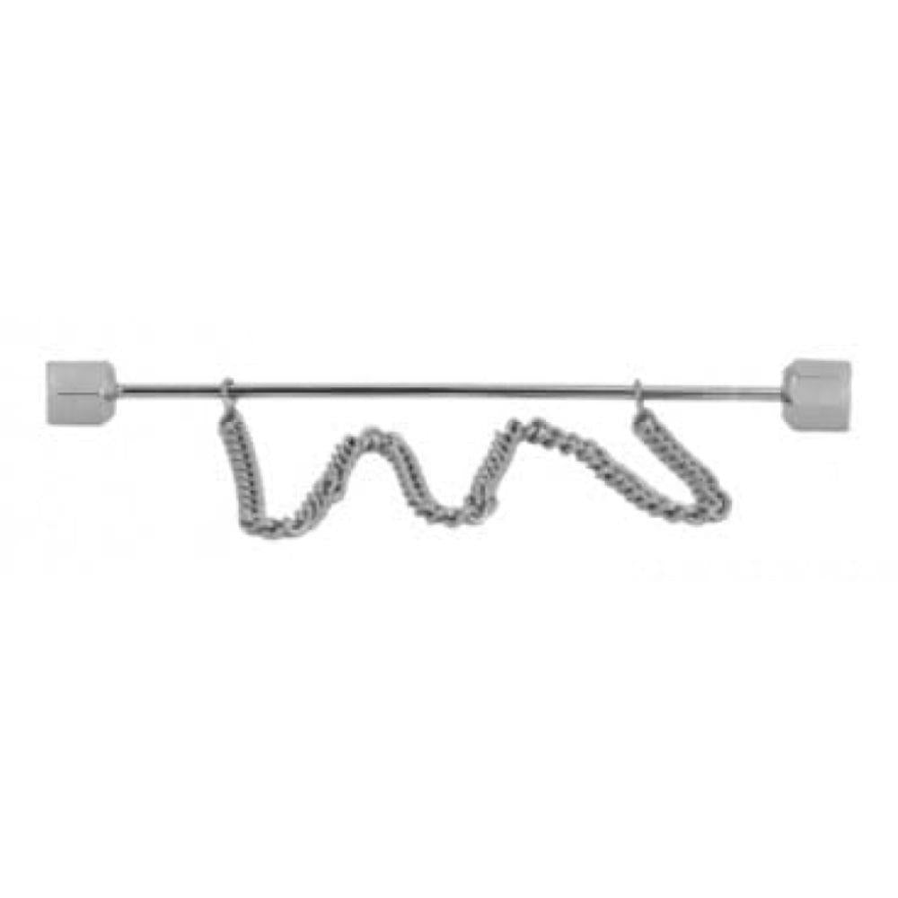 Rhodium Plated Collar Bar With Chain