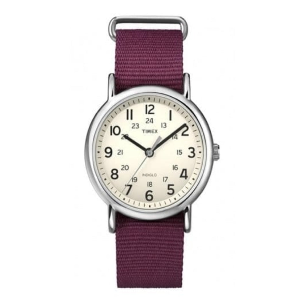 Ladies Weekender Cordovan Red Fabric Watch