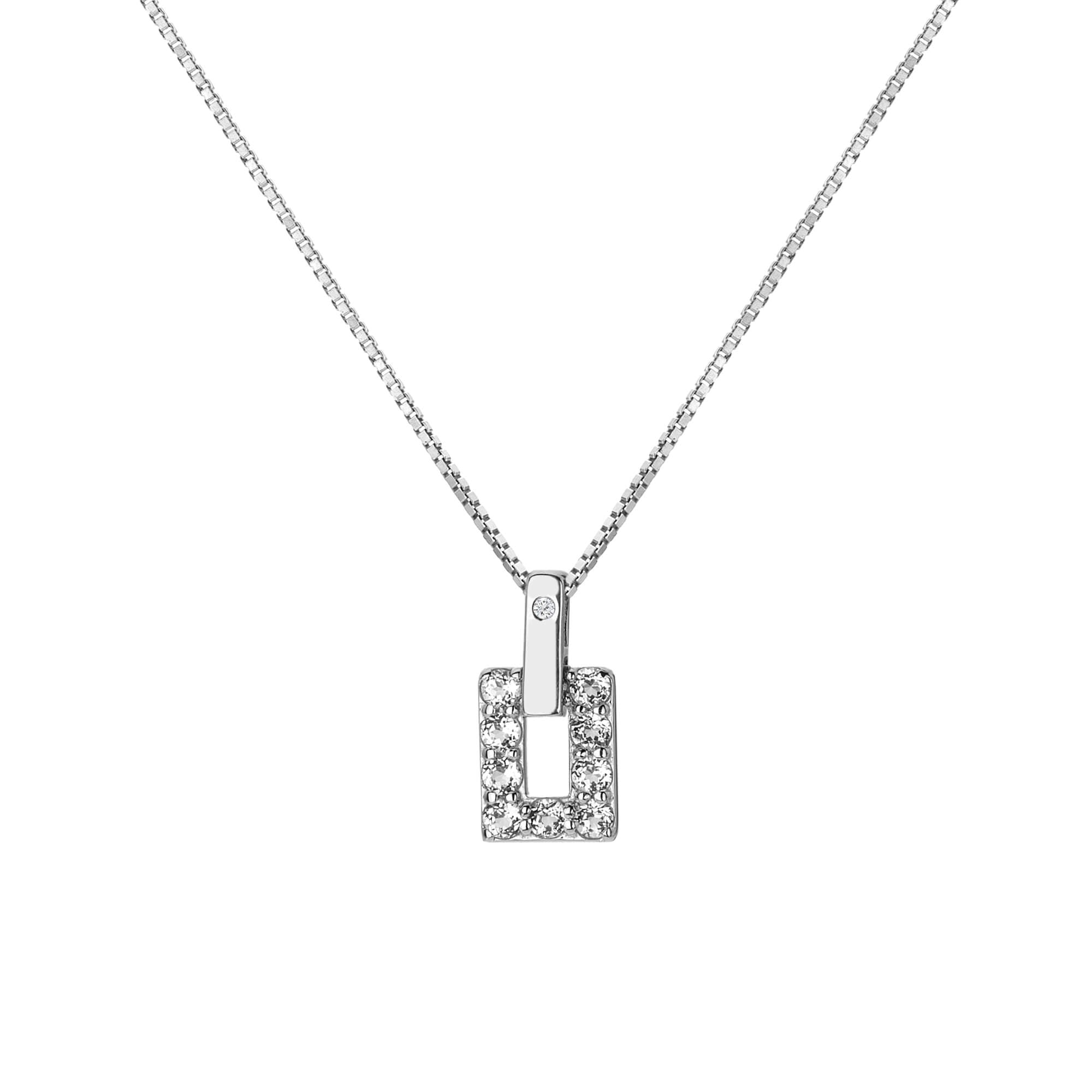 White Topaz Echo Pendant Necklace