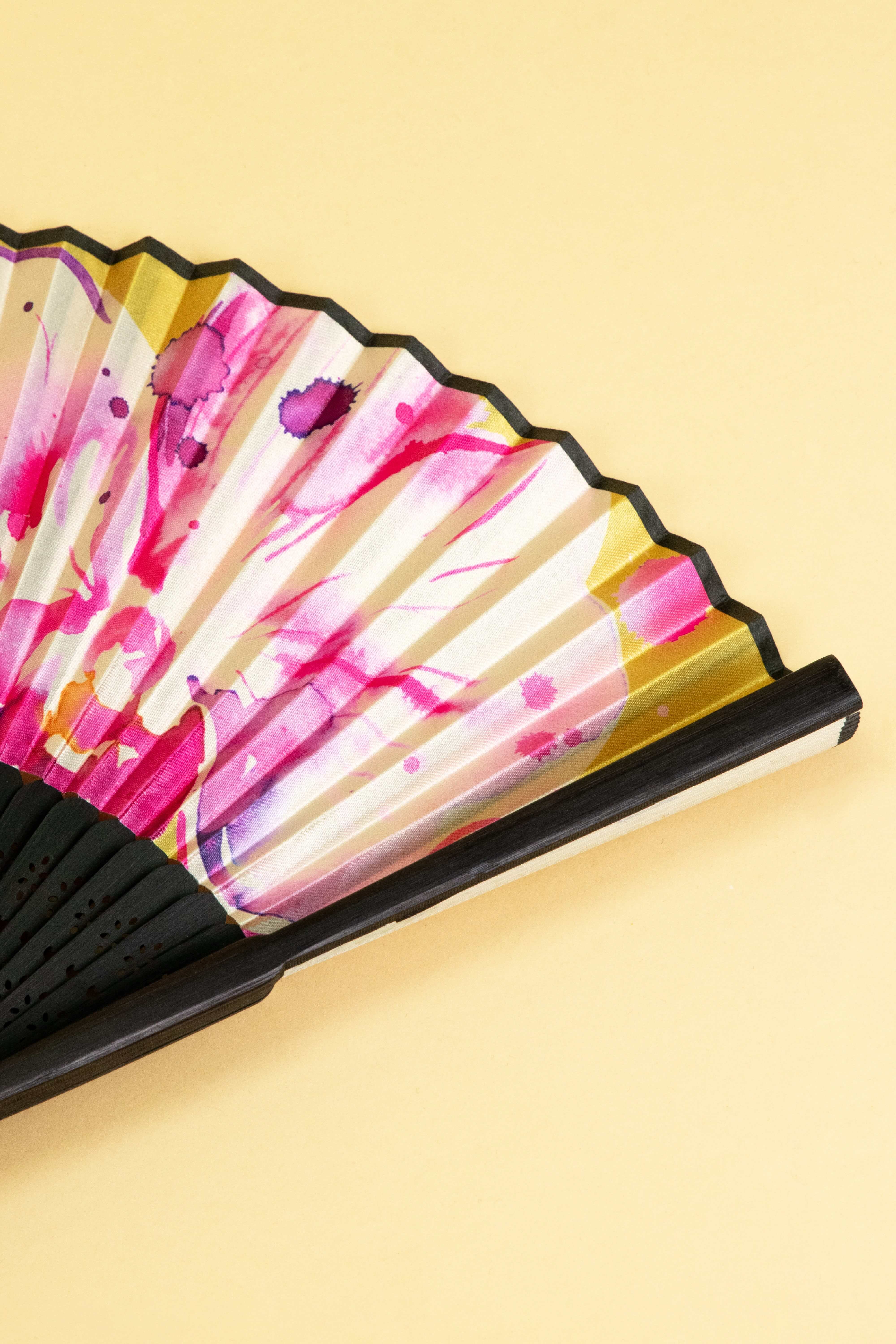 Orchid Yellow Handheld Fan