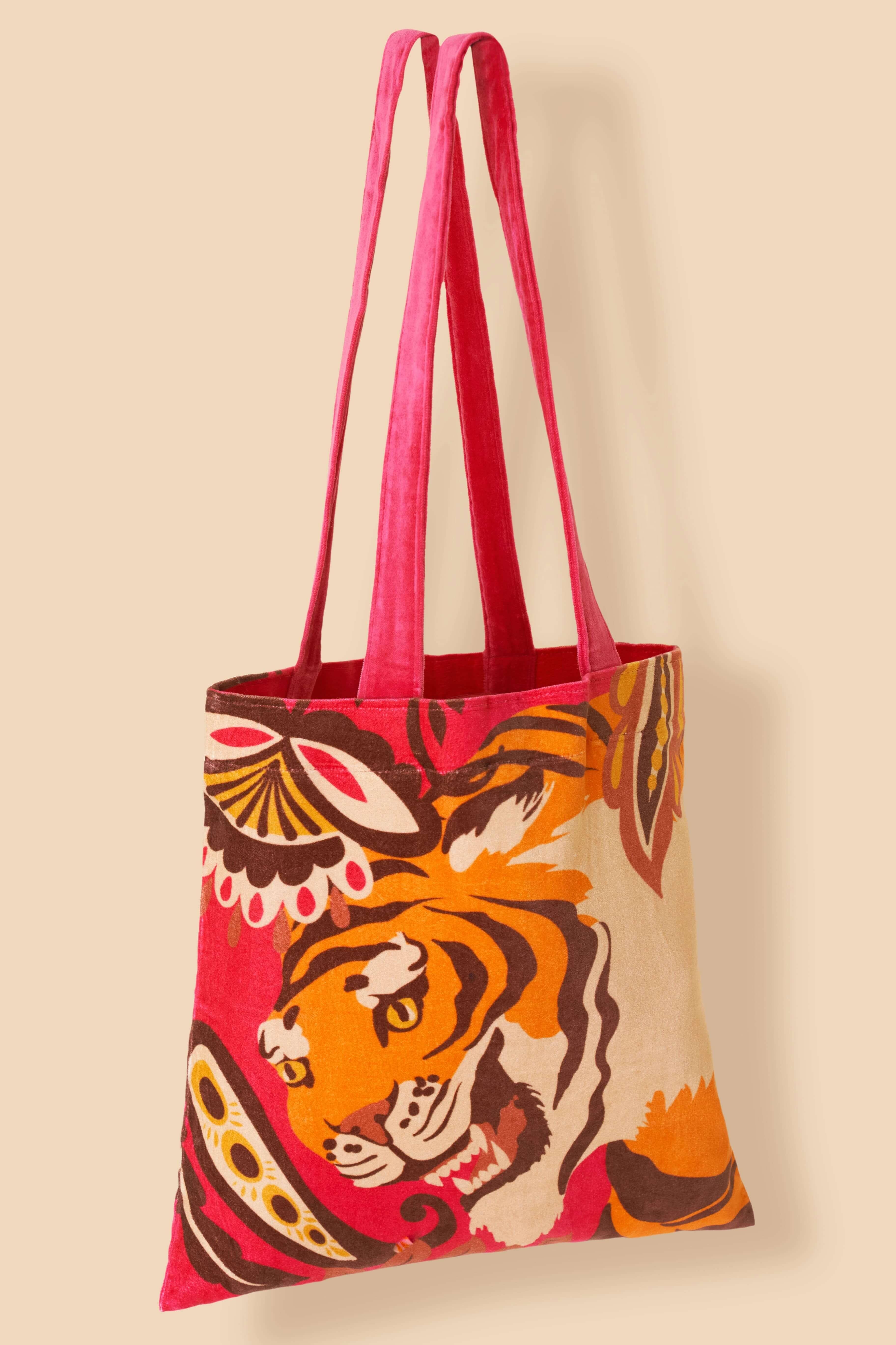 Velvet Tote Bag - Roaring Tiger