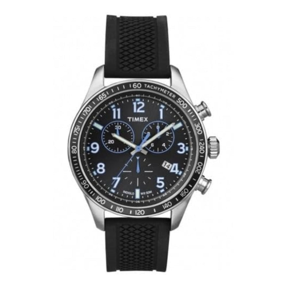 Gents Black Silicone Chronograph Watch