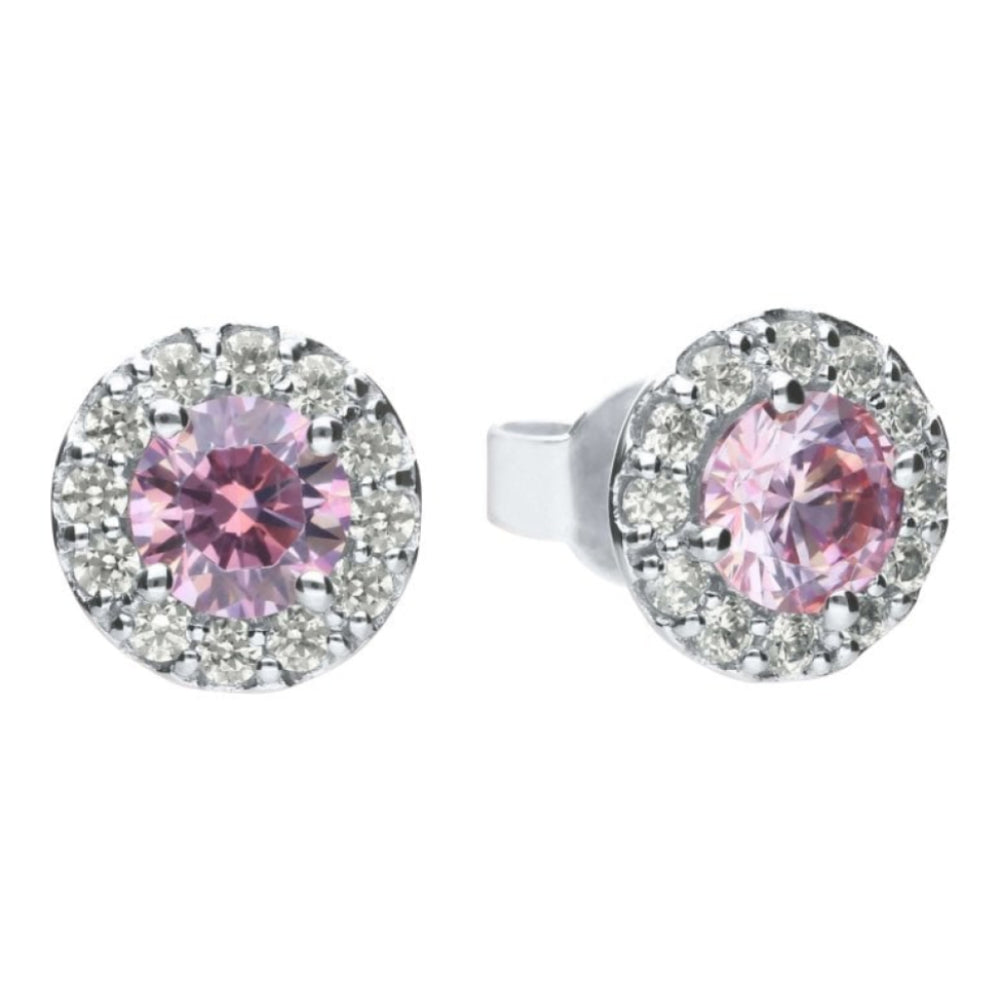 Dusky Pink Zirconia Pav������ Stud Earrings