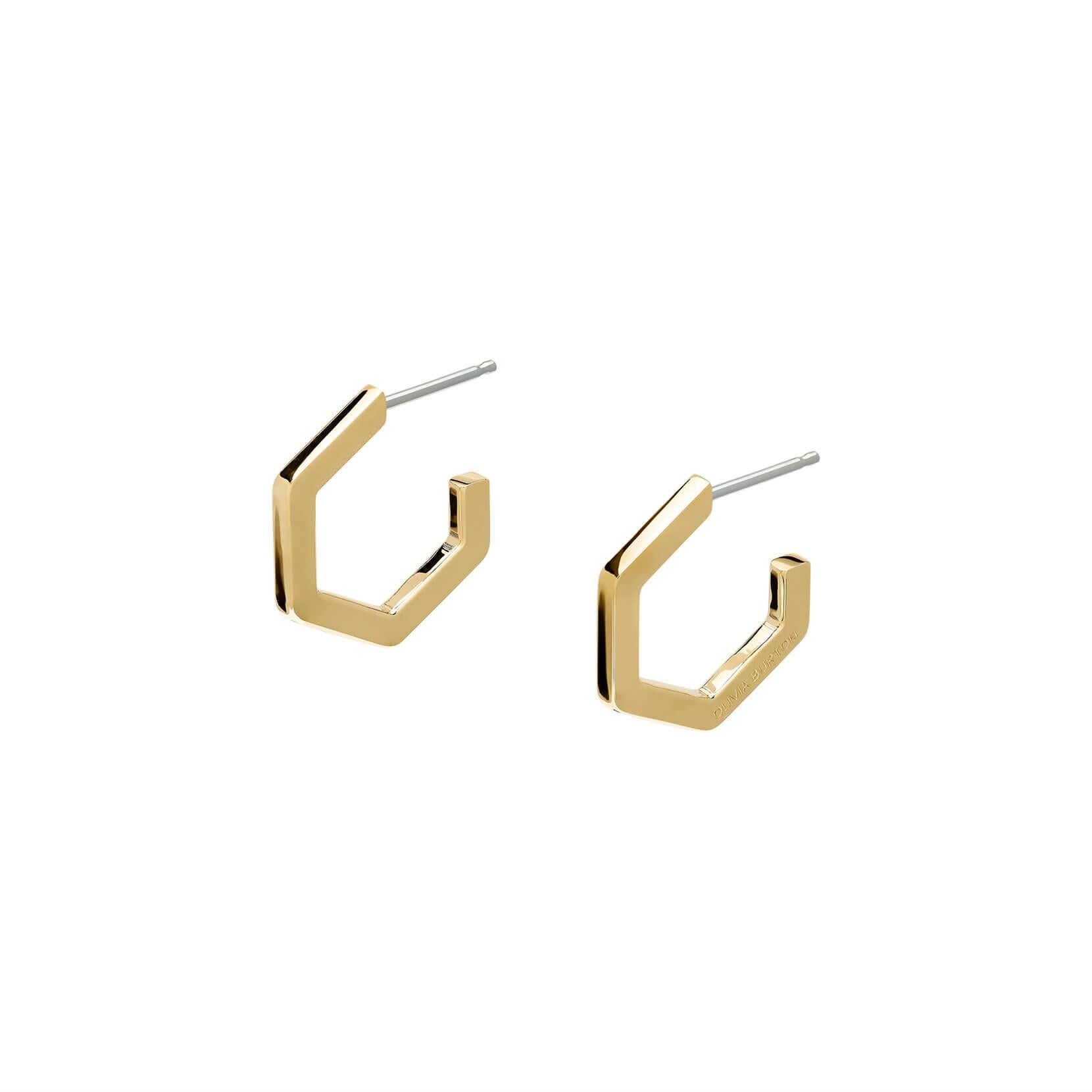 Honeycomb Gold Plated Small Hoop Earrings