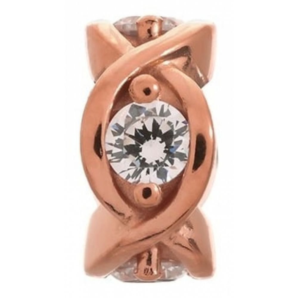 White CZ Rose Gold Charm