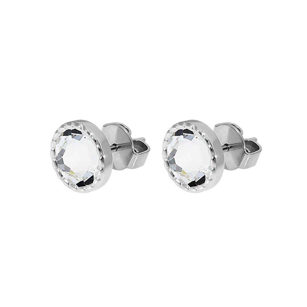 Bocconi Flat 9mm Crystal Stud (S/P)