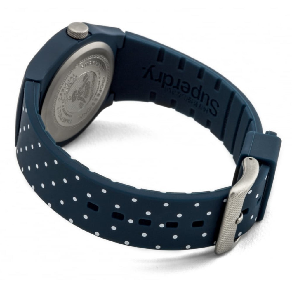 Urban Micro Blue Silicone Strap With Printed Dots & White Dial Watch