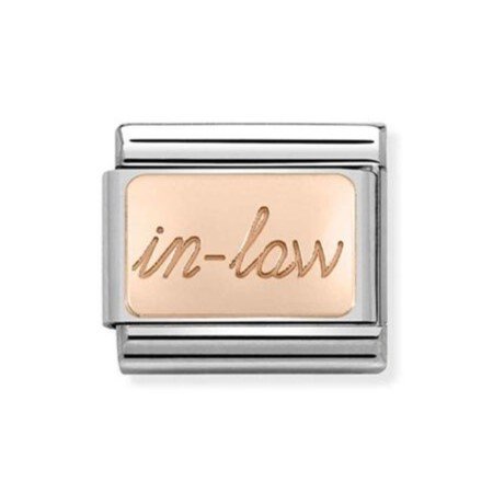 Classic Composable Link In 9K Rose Gold With IN-LAW Text