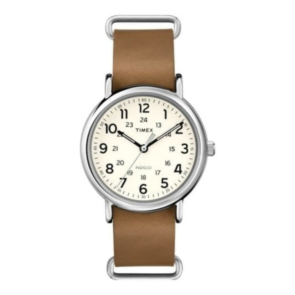 Timex Weekender Watch With Leather Strap
