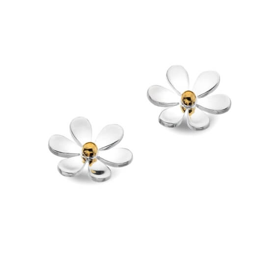 Origins Two Tone Daisies Stud Earrings