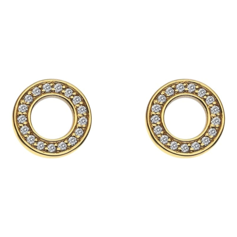 Yellow Gold Plate Saturno Earrings