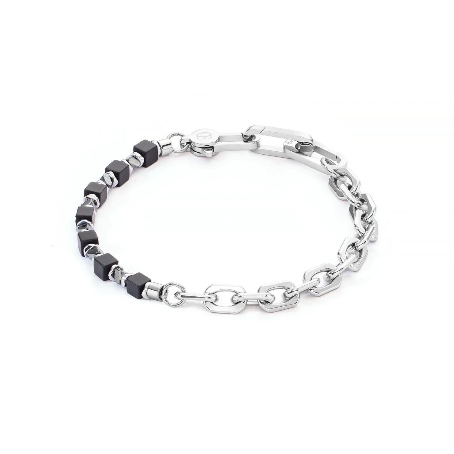 Cubes Fusion Link Chain Black Bracelet