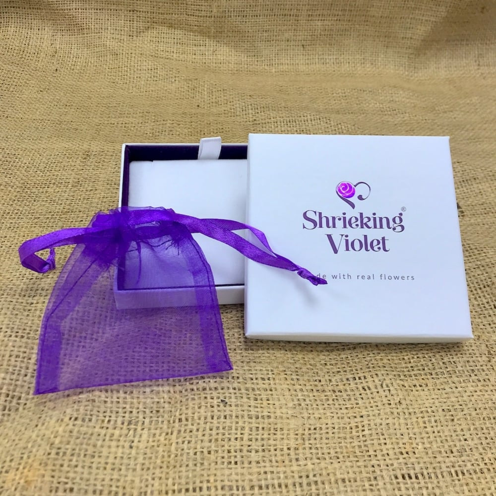 Silver Stud Earrings - Purple Haze - Teardrop