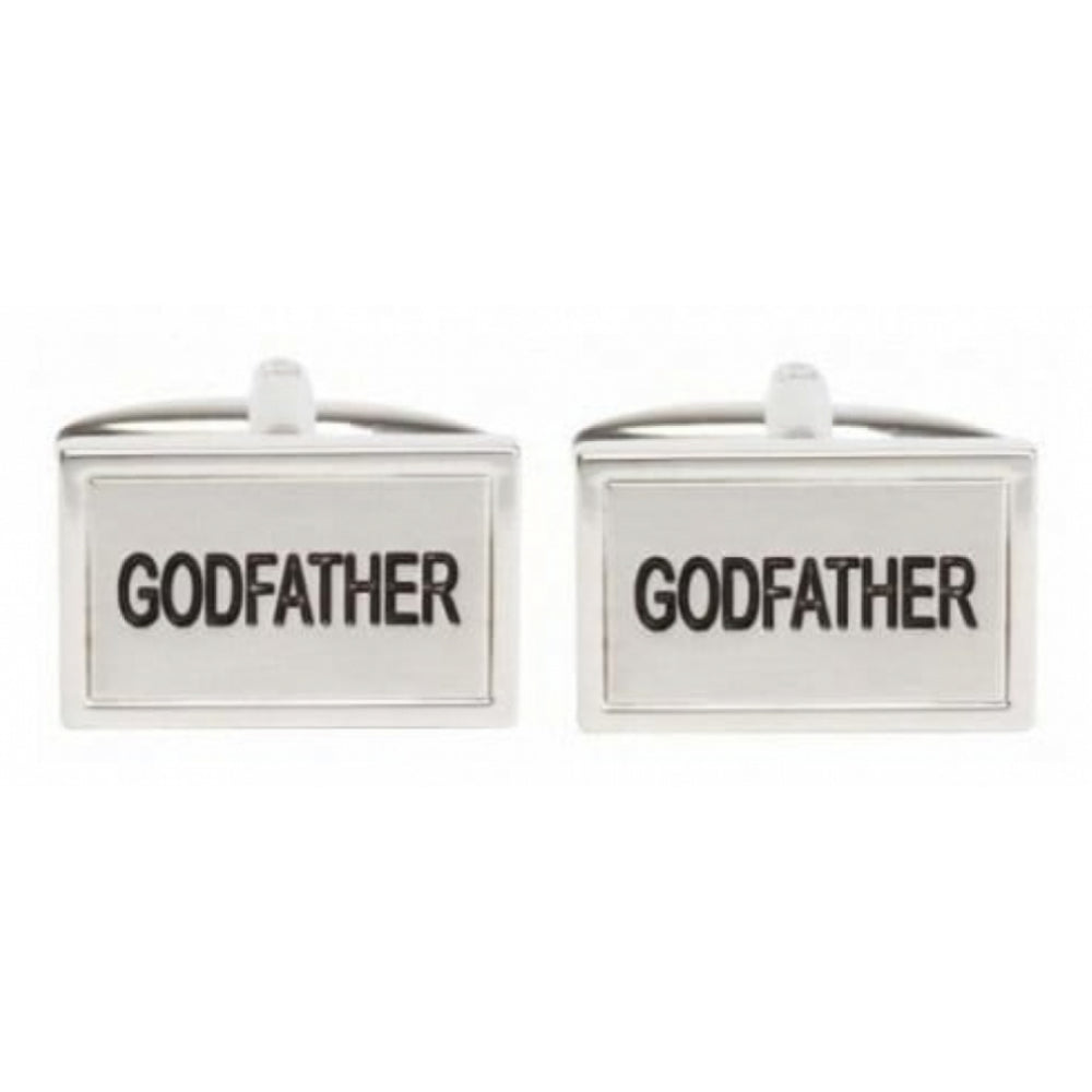 Rhodium Plated 'Godfather' Cufflinks