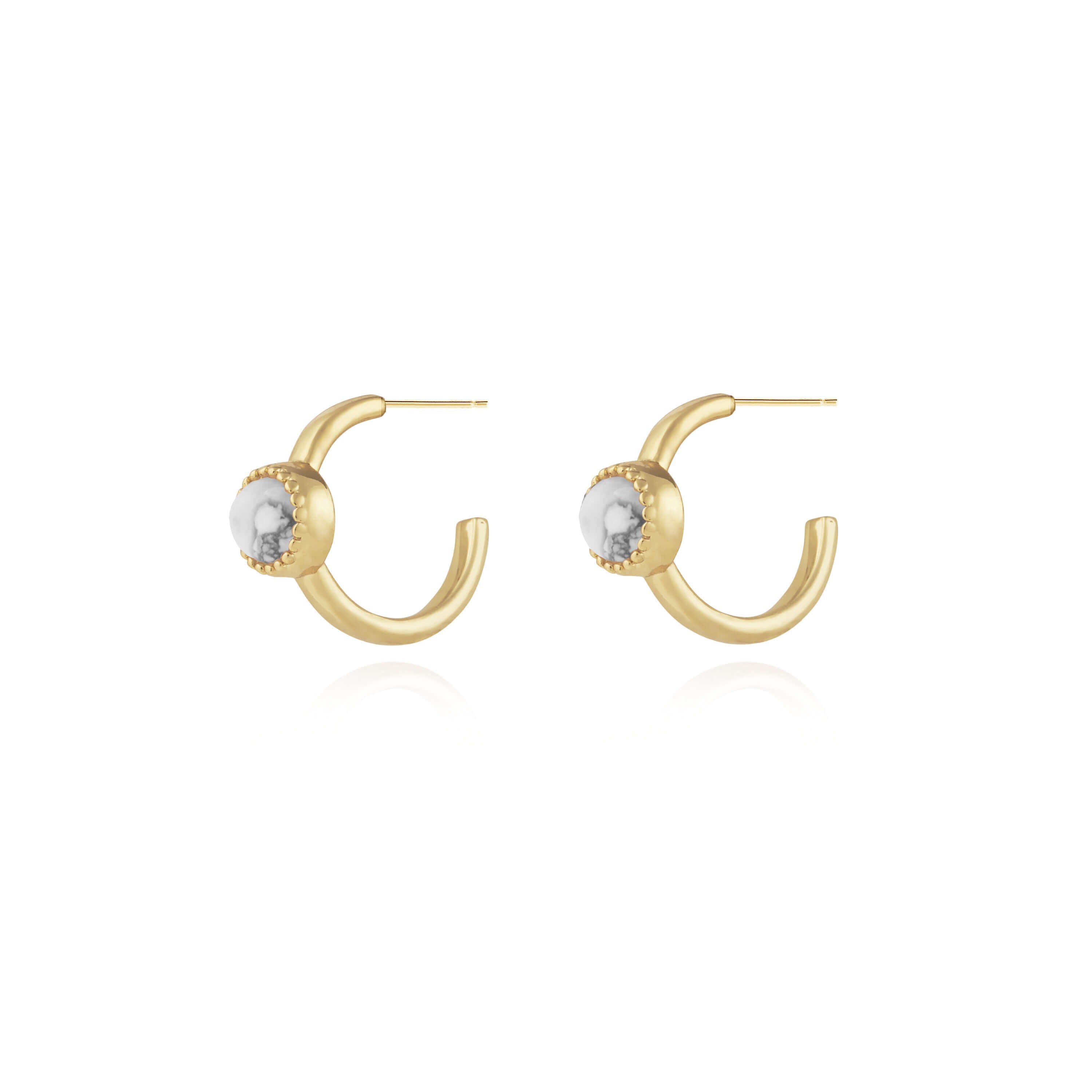 Capri Howlite Hoop Earrings