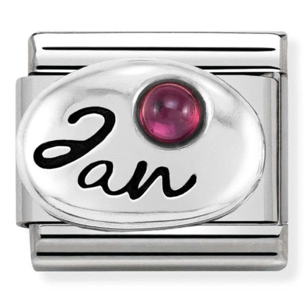 Composable Classic Steel & 925 Silver January Garnet Charm