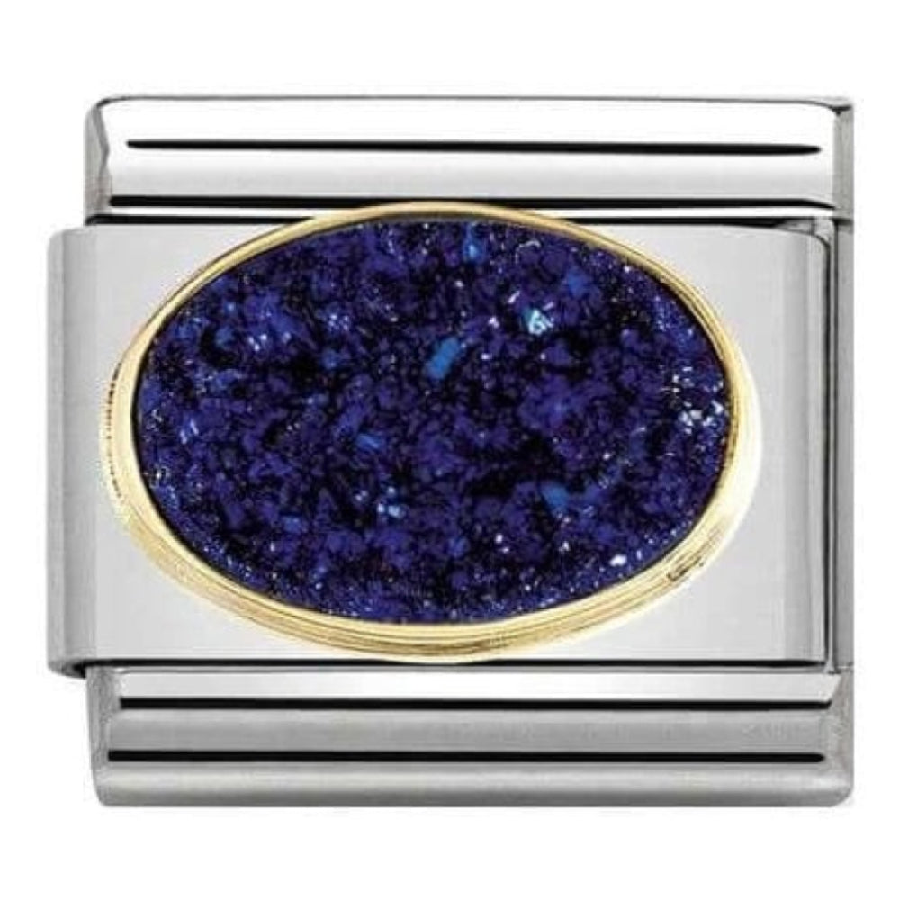 Classic Stones Link 18k Gold Agate Drusie Midnight Blue