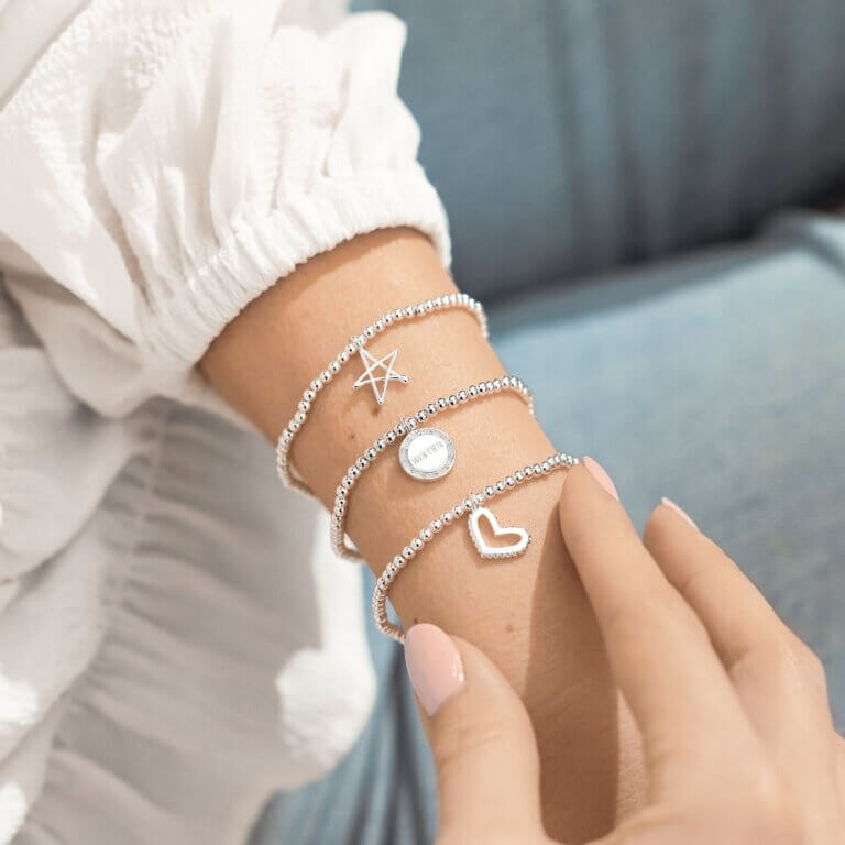 Celebration Set | Super Sister | Silver | Set Of 3 Bracelets | 17.5cm Stretch