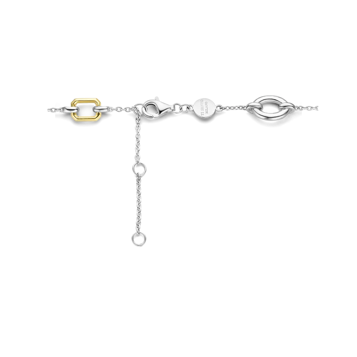 Silver & Gold Plated CZ Stones Gilded Bracelet