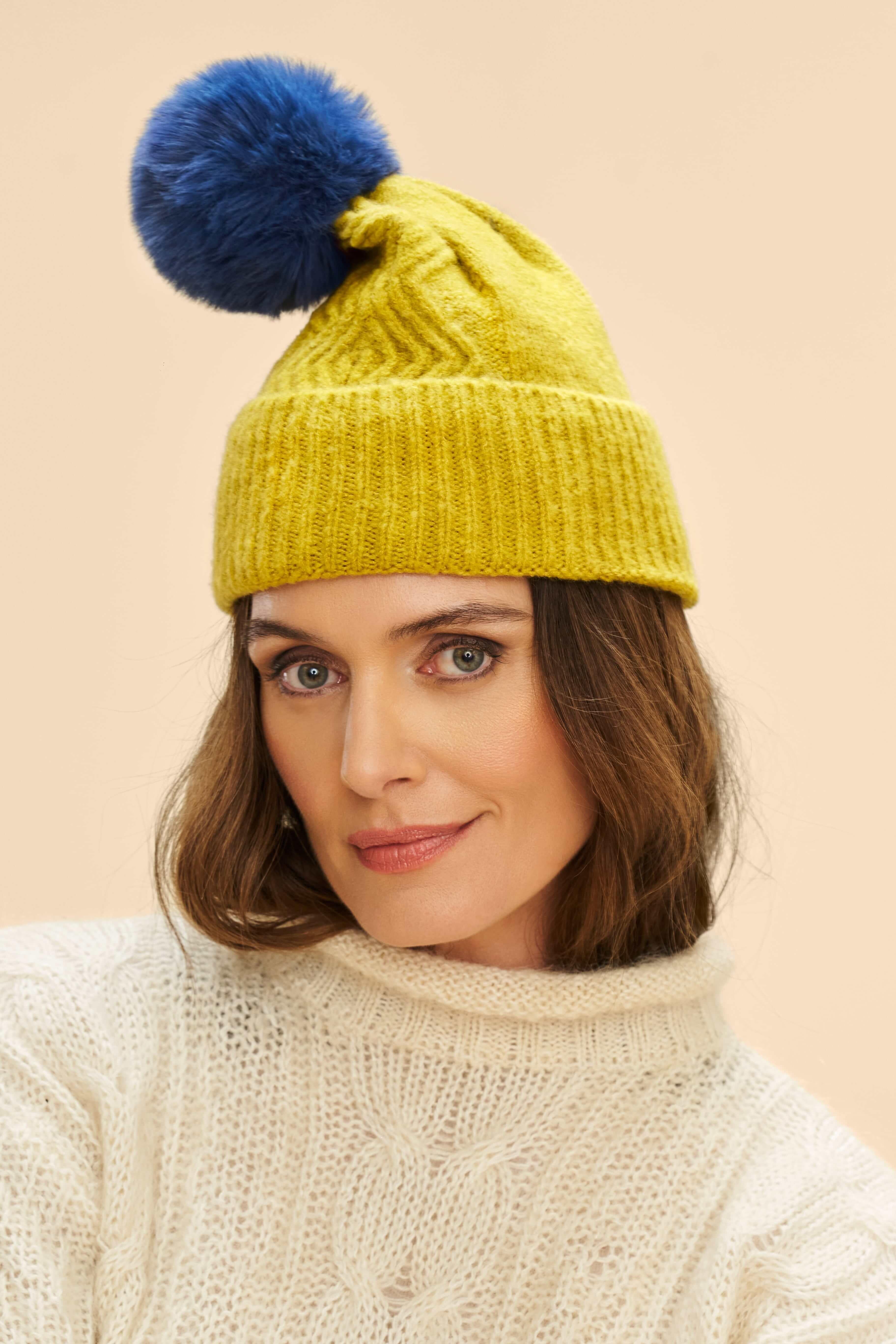 Ingrid Bobble Hat - Chartreuse