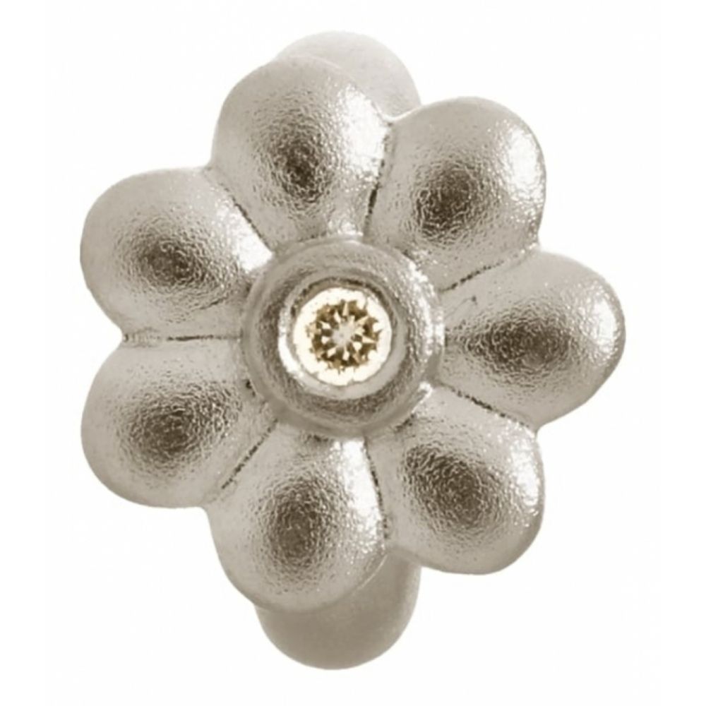 Sterling Silver White Stone Flower Charm