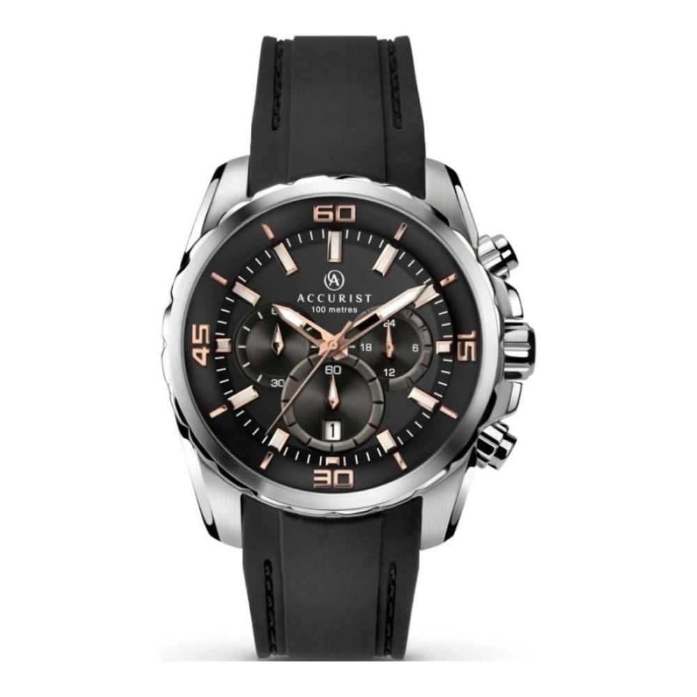 Gents Chronograph Watch With Rubber Strap
