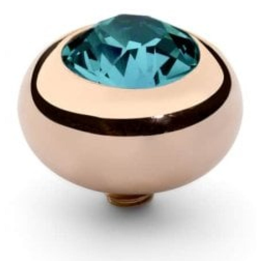 Famosa Rose Gold 10mm Tondo Ring Top Indicolite