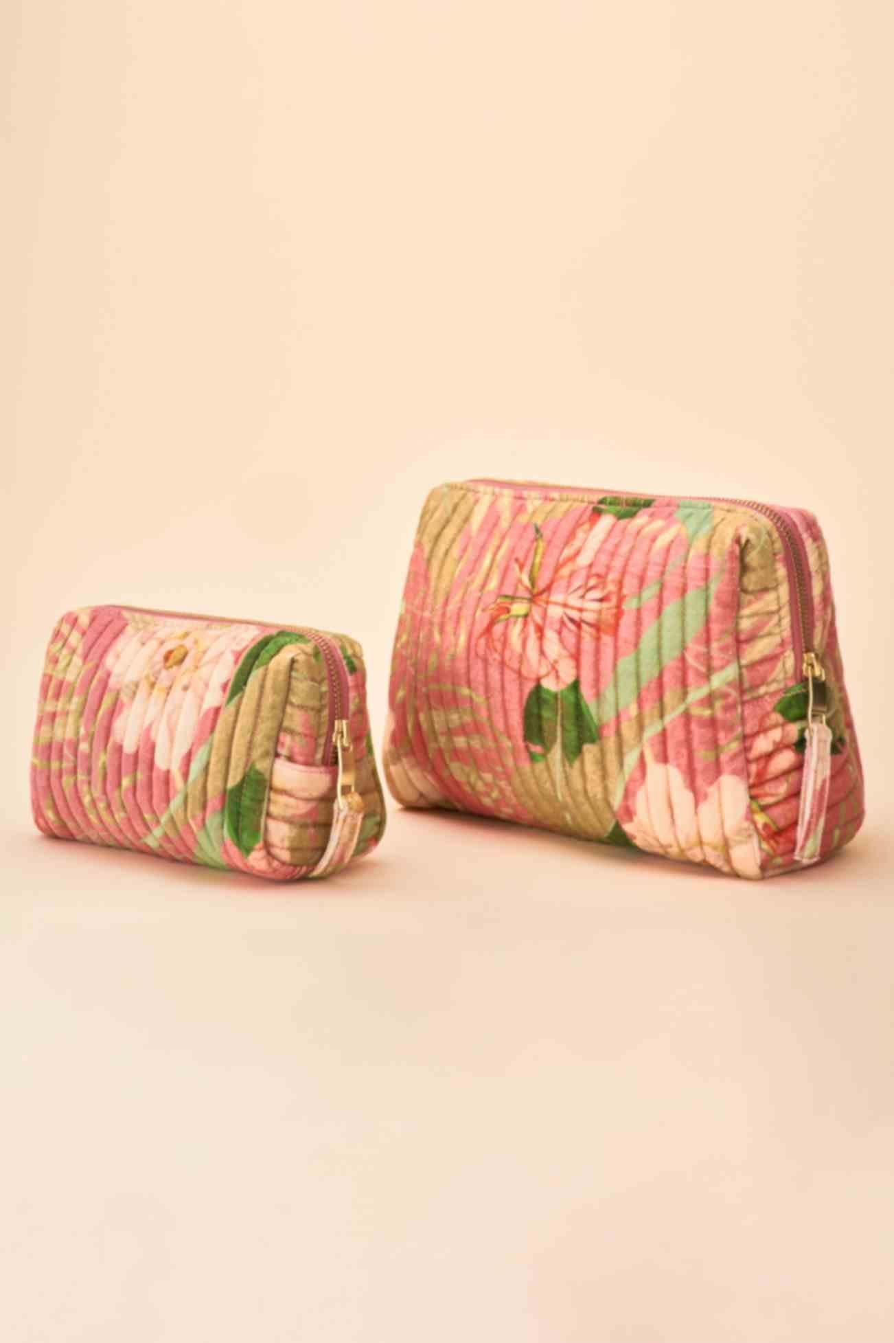Quilted Vanity Bag - Delicate Tropical - Candy