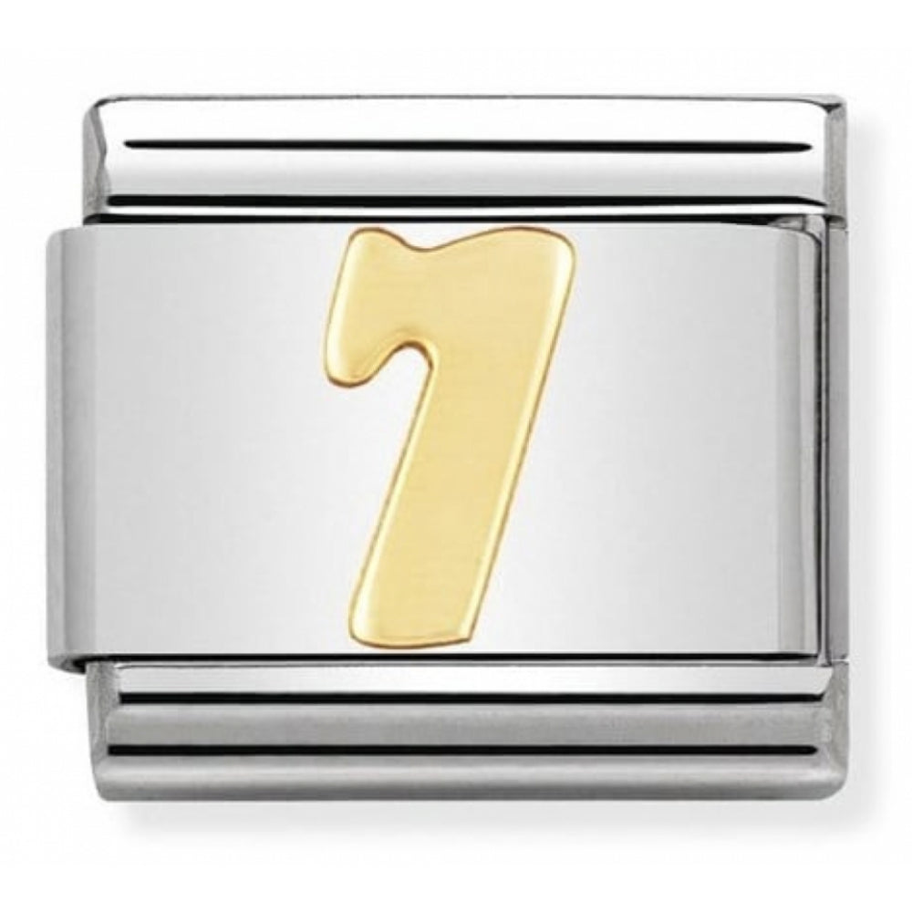Classic 7 Number In Stainless Steel With 18k Gold Charm