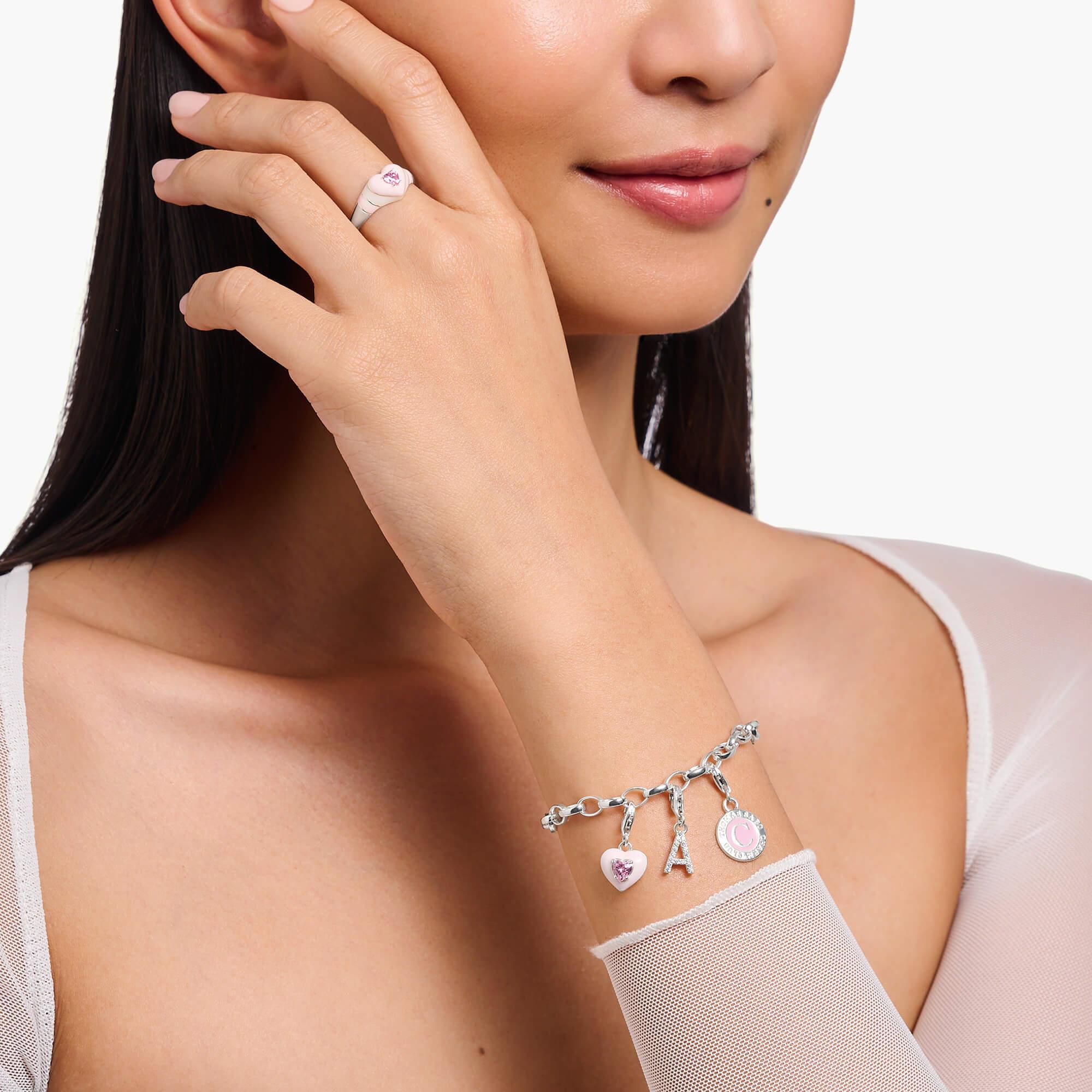 Sparkling letter A Charm Pendant