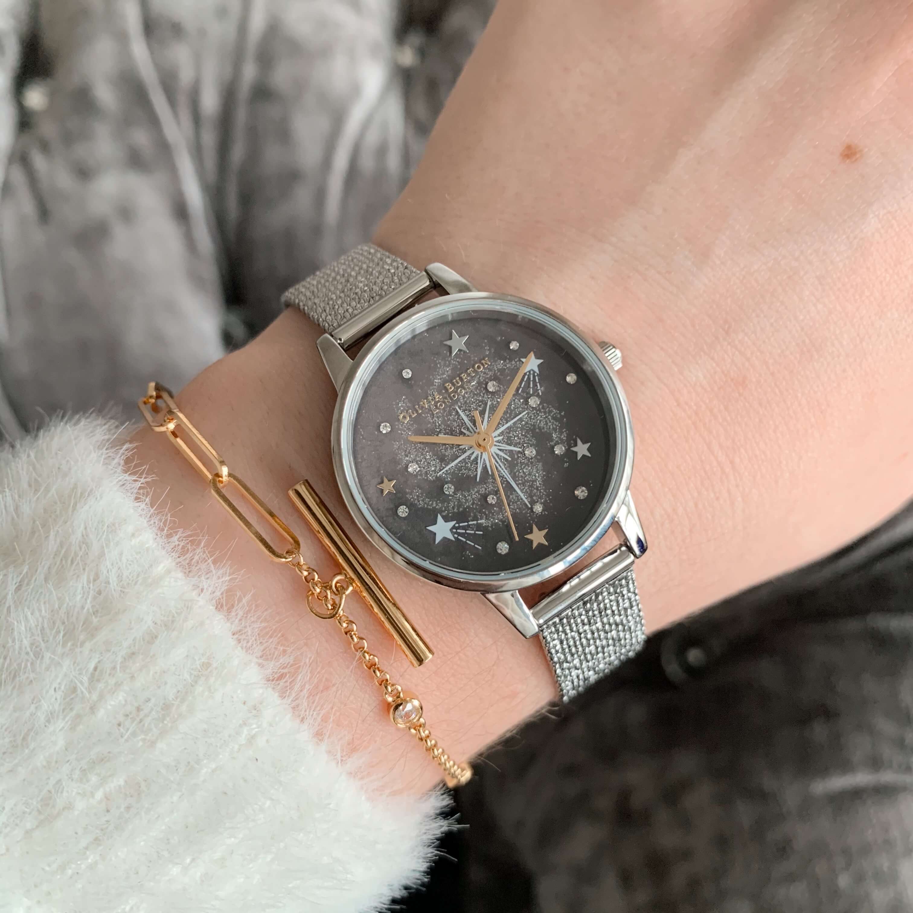 Celestial With Midi Dial & Stainless Steel Milanese Bracelet Ladies Watch