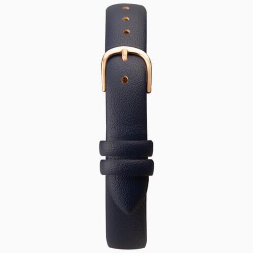 Rose Gold Case With Blue Dial & PU Strap Ladies Classic Watch