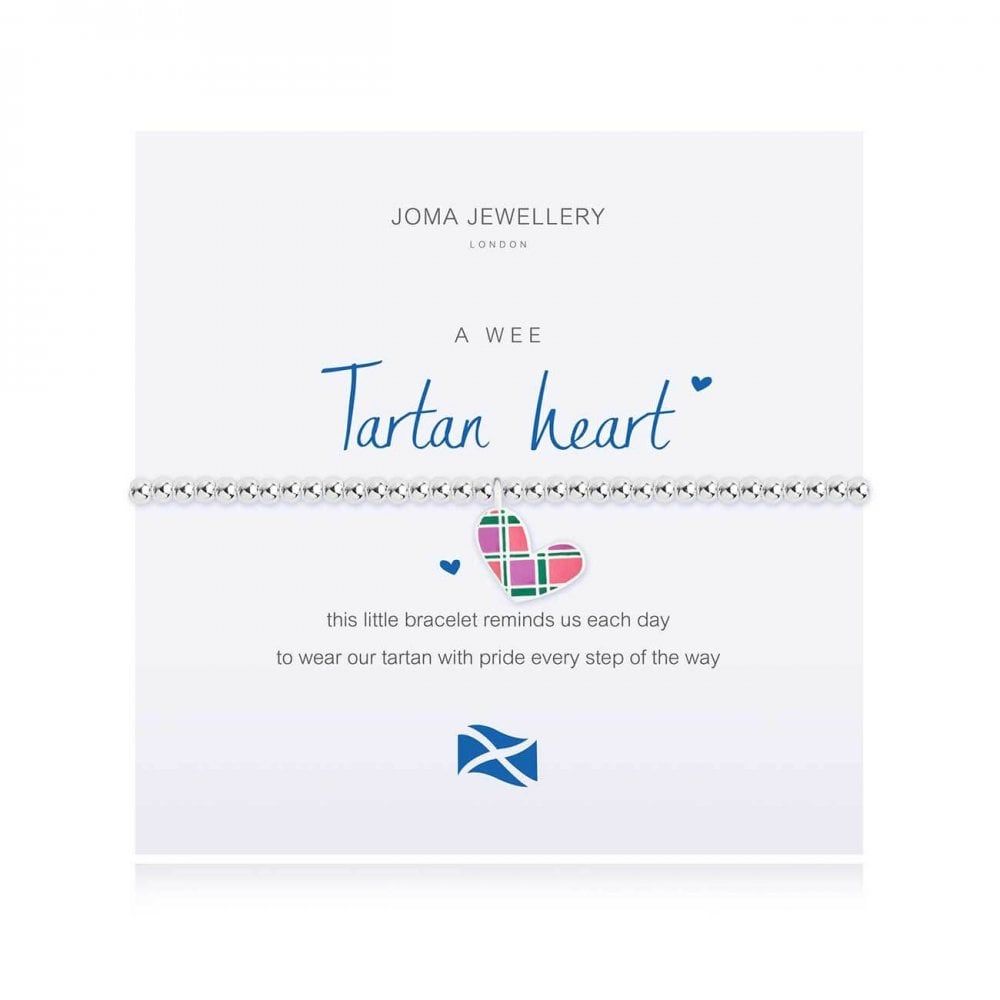 A Little | Tartan Heart (Scottish) | Silver | Bracelet | 17.5cm Stretch