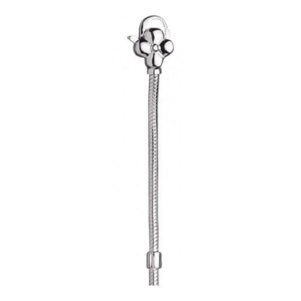 45cm Polished Sterling Silver Flower Necklace