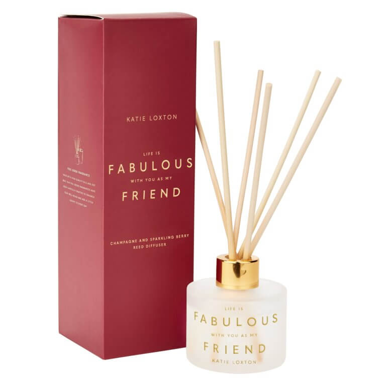 Sentiment Reed Diffuser | Life Is Fabulous With You As My Friend | Champagne And Sparkling Berry