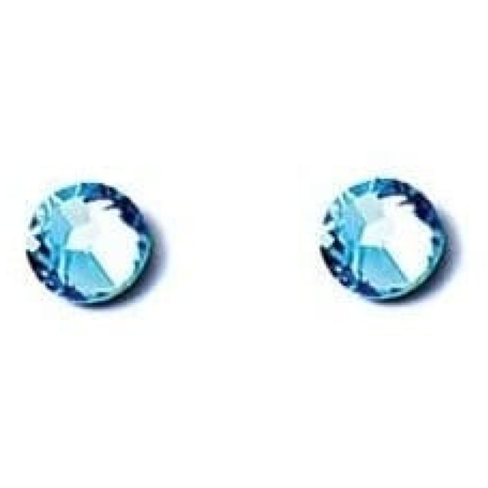 Ladies Circular Pale Blue Studded Swarovski Element Earrings