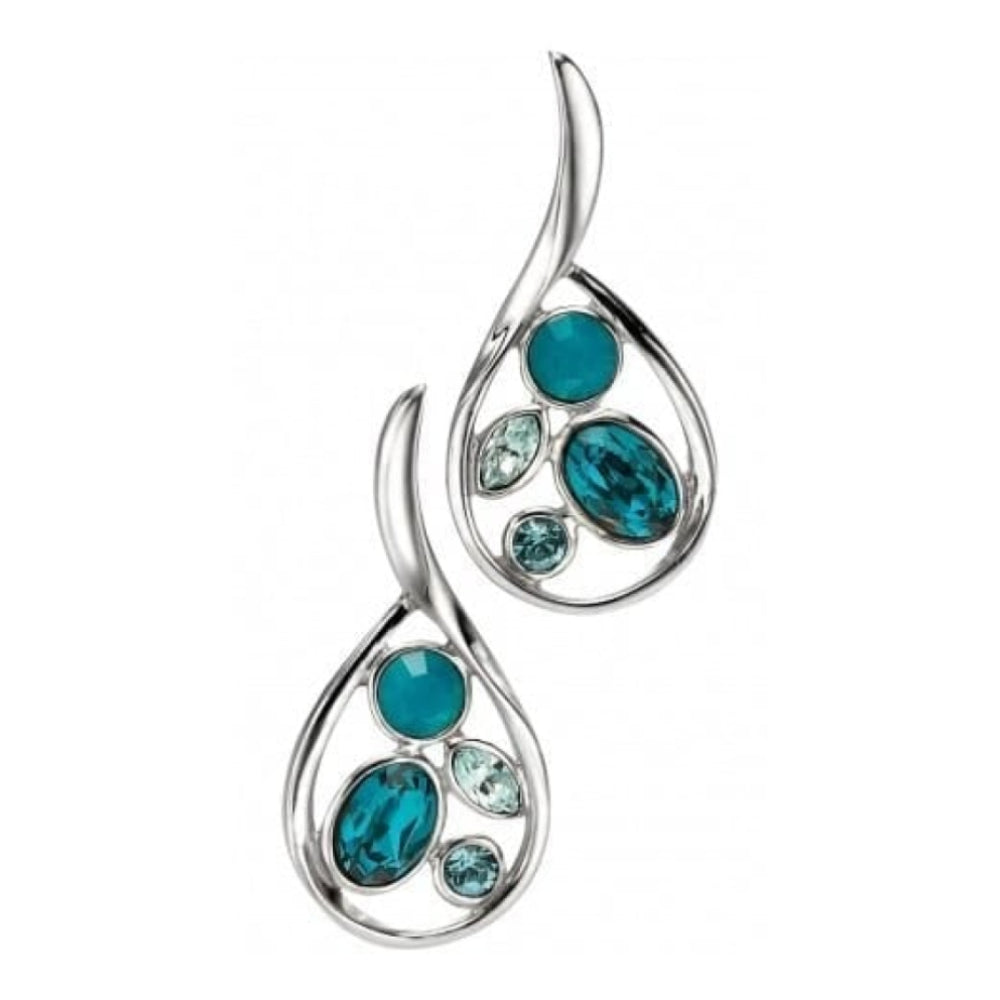 Ladies Blue Swarvoski Crystal Earrings