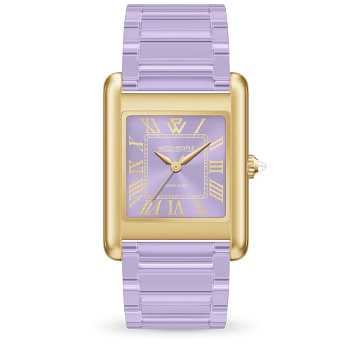 WP6 Clear & Metal Mix Soft Lilac Gold Watch