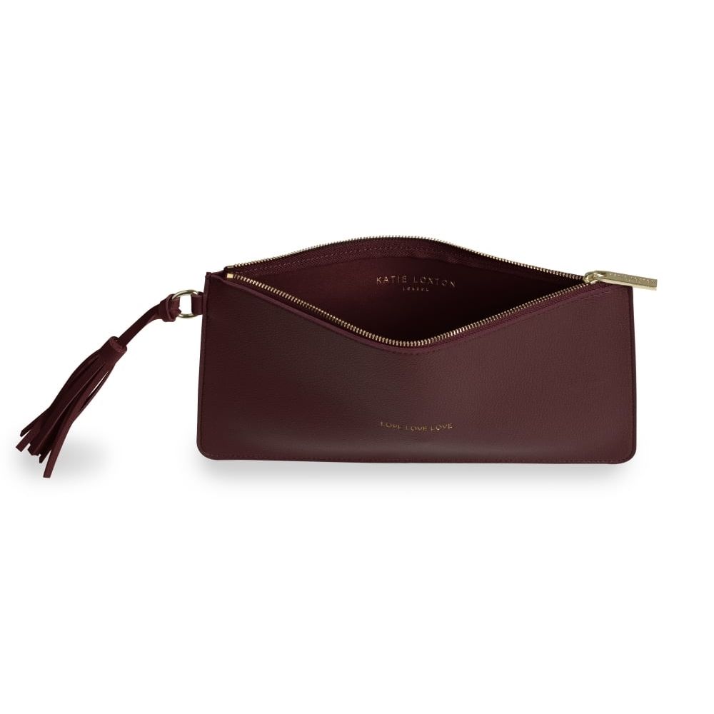FLORRIE TASSEL POUCH - LOVE LOVE LOVE - mulberry - 14.5x28cm