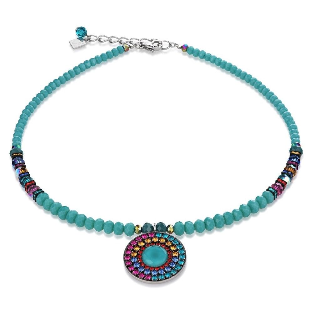 Ladies' Turquoise Multicolour Necklace With Swarovski Elements
